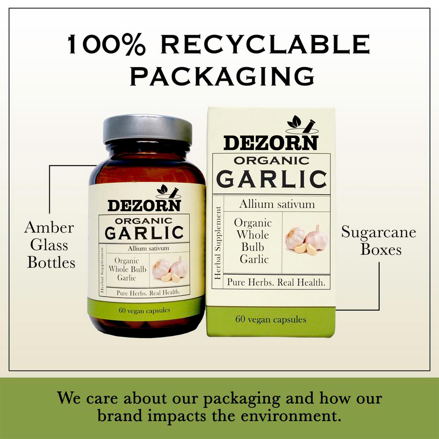 Dezorn® Organic Garlic Capsules, 600 mg