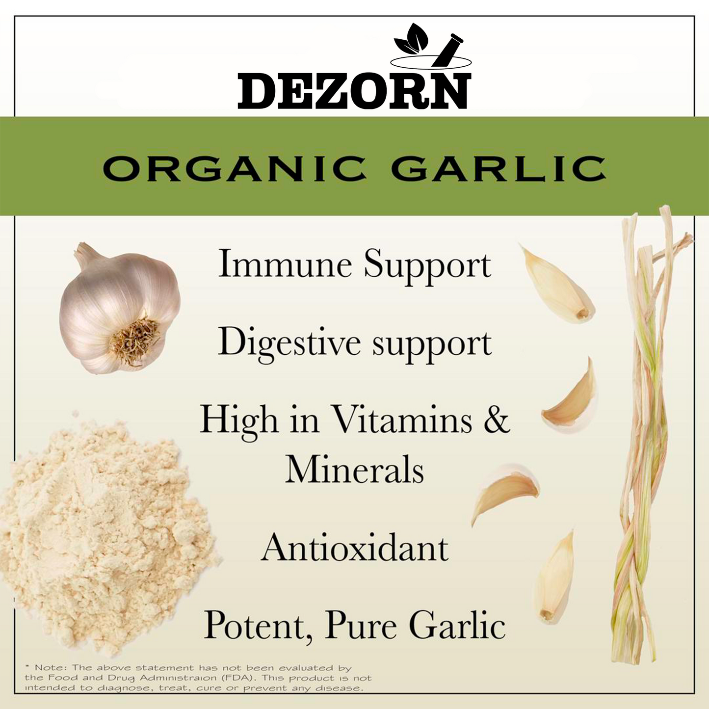 Dezorn® Organic Garlic Capsules, 600 mg